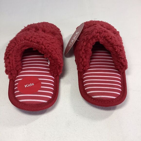 Family Pajamas Mini Kid's Matching Holiday Slippers Red Size 4-5 - Picture 3 of 9
